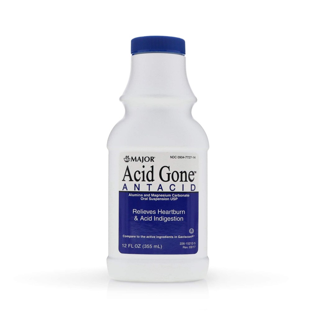 Picture of: Acid Gone Antacid Liquid Generic for Gaviscon Regular Strength Liquid  Antacid, Spearmint Flavor, -Oz Bottles Pack of  Bottles