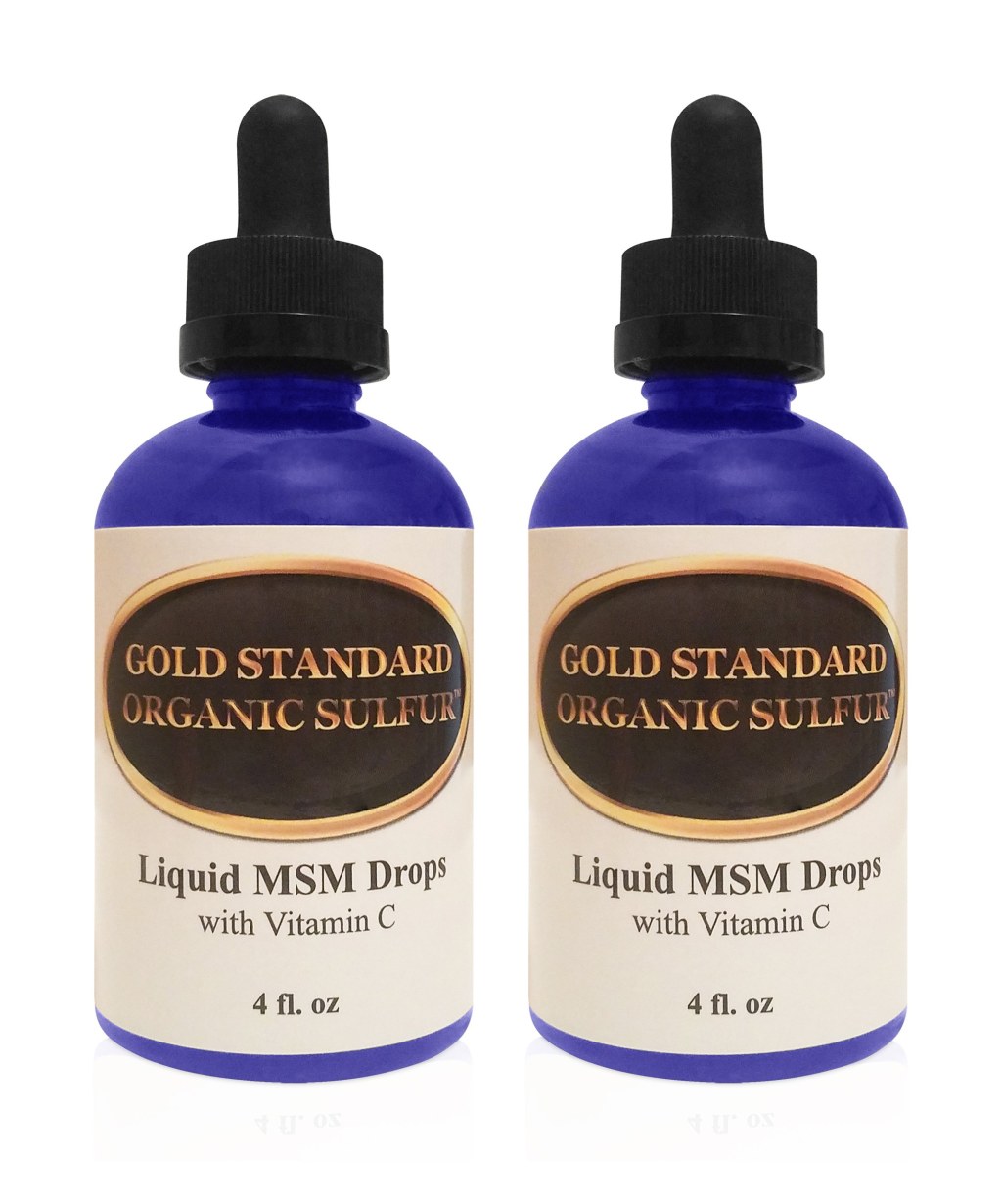 Picture of: Liquid MSM Drops with Vitamin C –  Ounces – Made with Gold