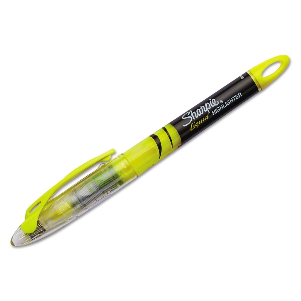 Picture of: Sanford  Accent Liquid Pen Style Highlighter, Chisel Tip,  Fluorescent Yellow, Dozen